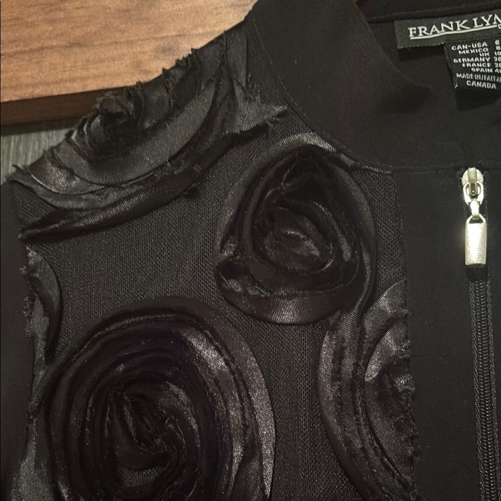 Black Floral Jacket Cardigan by Frank Lyman Design - Picture 3 of 5
